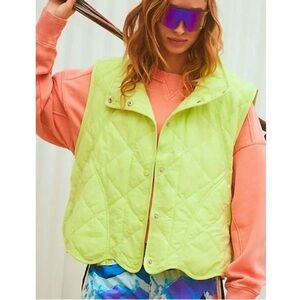 NWT Free People Movement Women's Quinn Quilted Puffer Vest XS Electric Charge